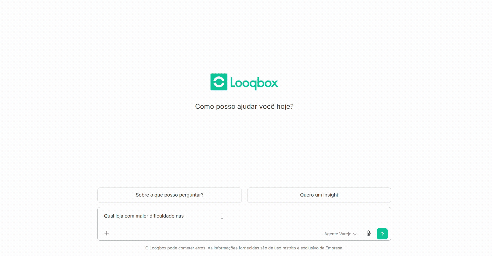 Prévia dos Agentes de Dados Looqbox em ação