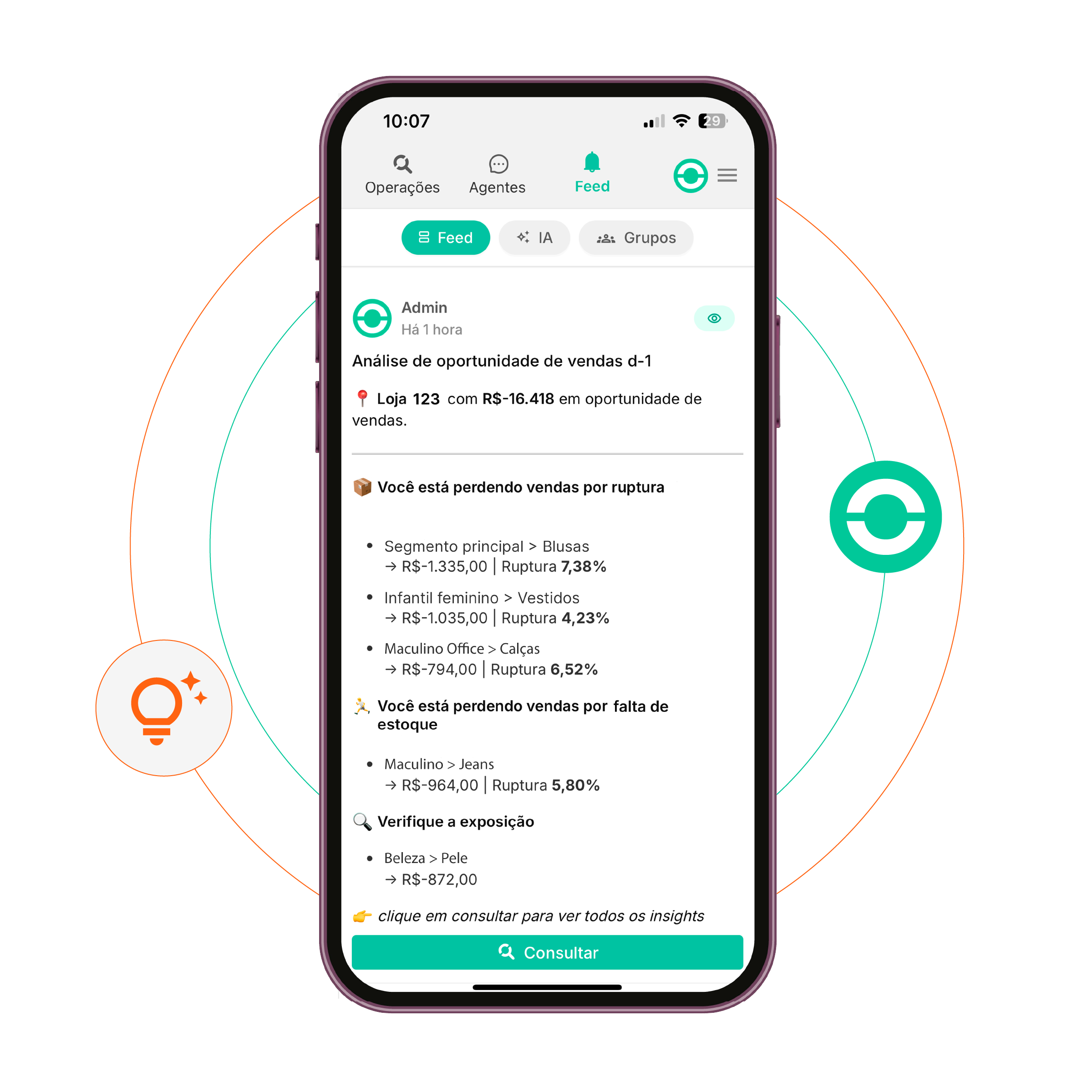 Interface do Looqbox para Operações em um smartphone