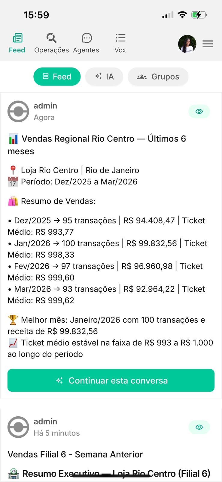 Alertas do Agente